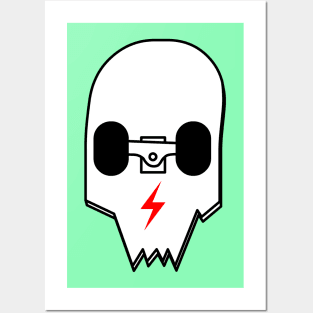 Broken Skateboard Skull V2 Posters and Art